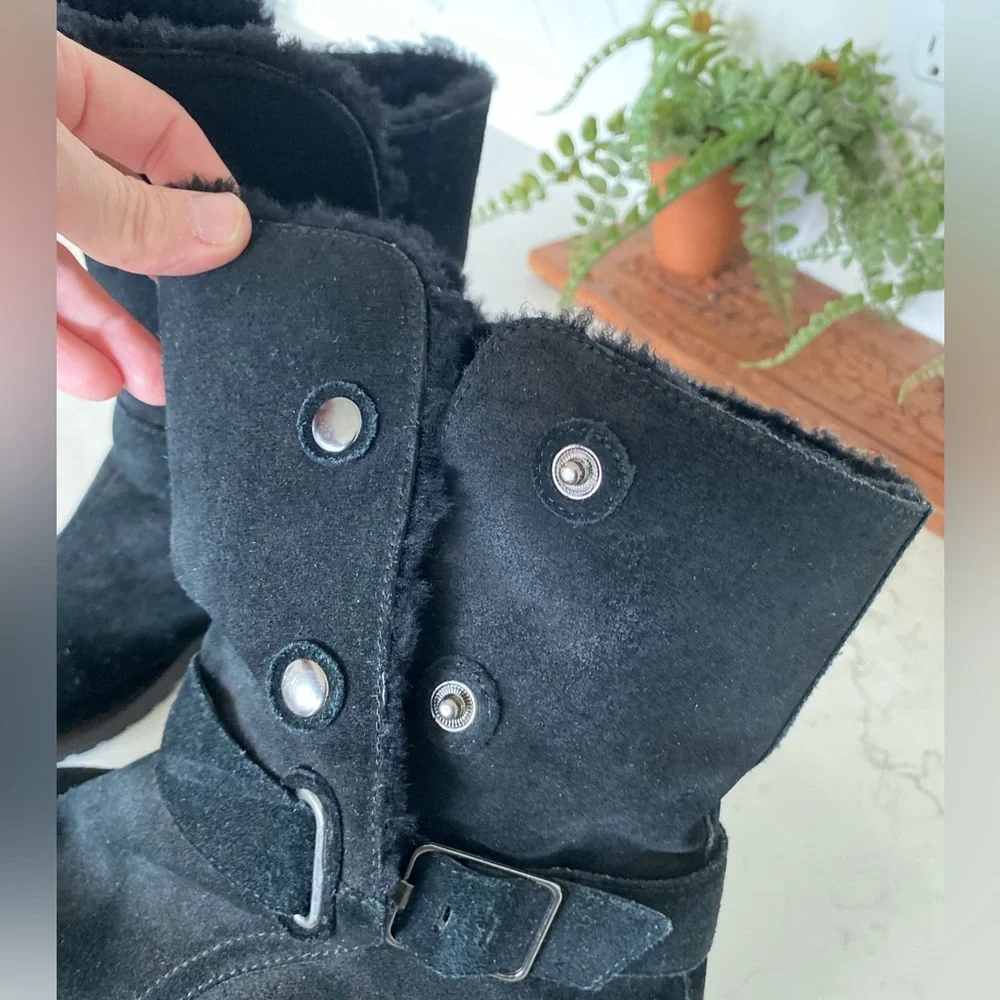 Matt Bernson Suede Tundra Booties Button Up Fold Down Sz 10